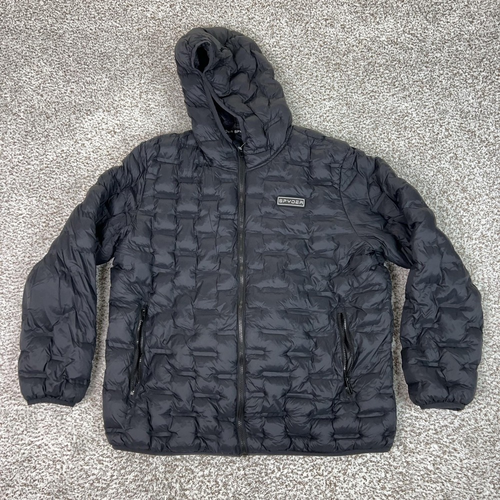 Spyder Jacket Womens XXL Black Hooded Puffer Insulated Winter Ski Outdoor Coat